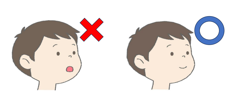 こども　おくちポカン　とじた口