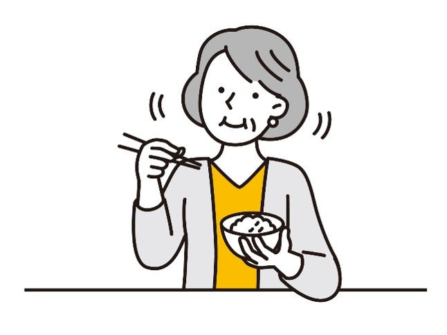 食事 噛む 女性