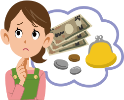 お金の事を心配している女性